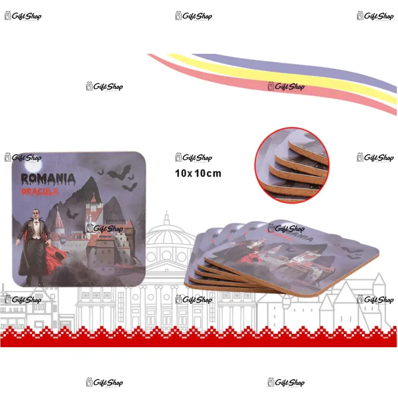 Dracula, set 6 suporti pahare